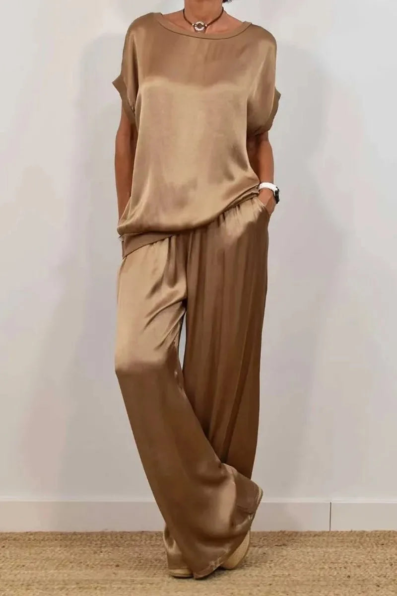 Luxe Satin Two-Piece Suit | Effortless Elegance 9