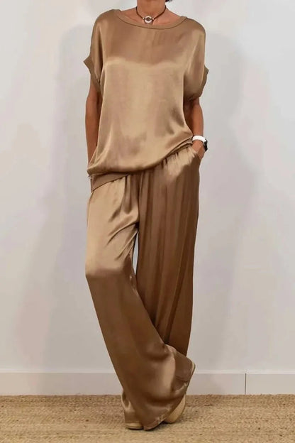 Luxe Satin Two-Piece Suit | Effortless Elegance 9