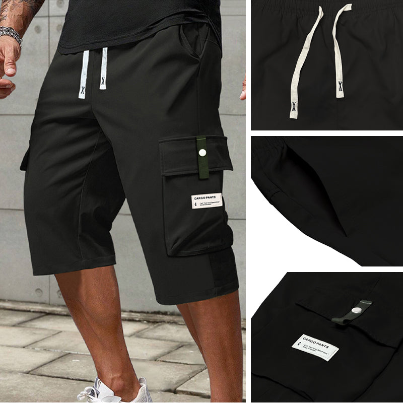 Maverick Men's Cargo Pants | Adjustable Drawstring, Breathable Polyester, Black 0