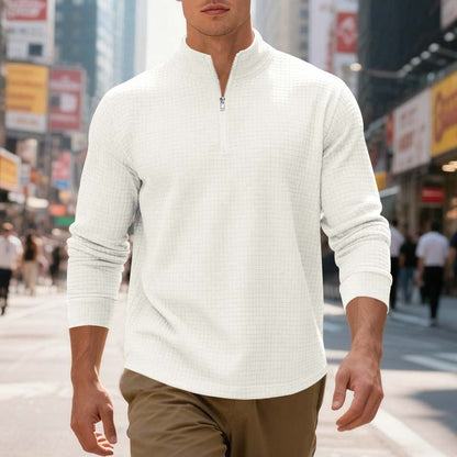 Maverick Men's Quarter Zip Pullover | Textured Jacquard Weave, Versatile Style 0