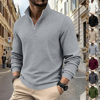 Maverick Men's Quarter Zip Pullover | Textured Jacquard Weave, Versatile Style 2
