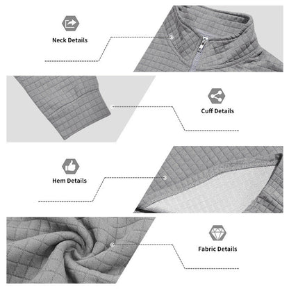 Maverick Men's Quarter Zip Pullover | Textured Jacquard Weave, Versatile Style 4