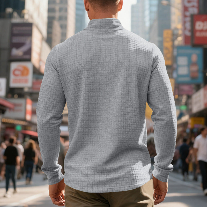 Maverick Men's Quarter Zip Pullover | Textured Jacquard Weave, Versatile Style 5