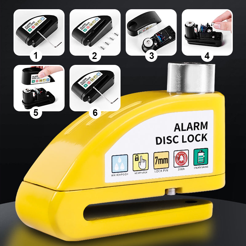 Maverick Motorcycle Disc Lock | Anti-Theft Alarm, Waterproof Alloy 7