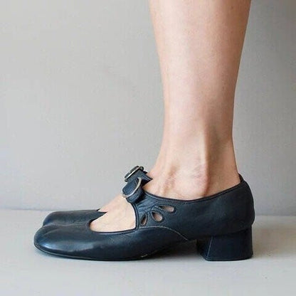 Maya Jane Shoes | Comfortable Low Heeled Cow Leather, Buckle Fastening 3