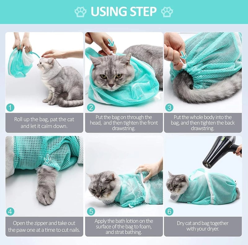 Milo Cat Grooming Bag | Multi-Functional Bathing & Restraint Solution 1