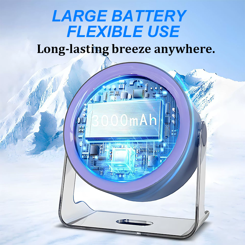 Milo Mini Desk Fan | 100 Speed, Quiet, Rechargeable 8