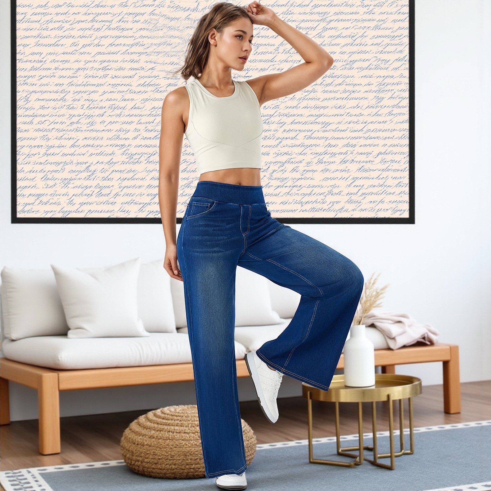 Mira Baggy Jeans | High-Stretch, Multiple Pockets 0