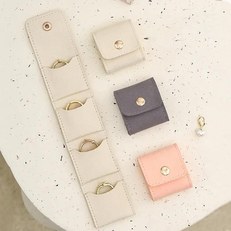 Mira Jewelry Travel Case | Compact Microfiber Organizer with Snap Closure 1