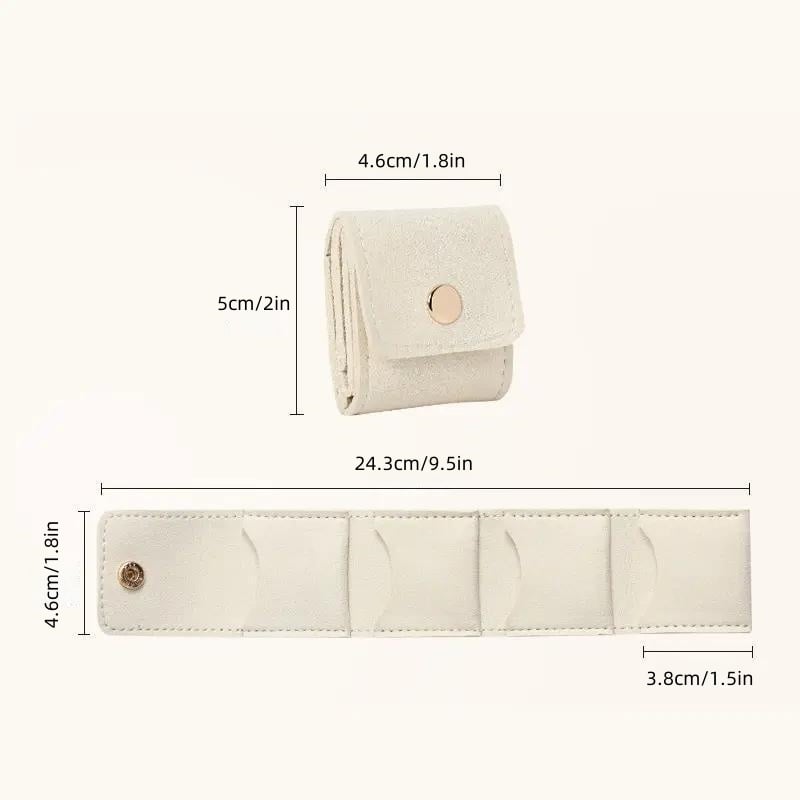 Mira Jewelry Travel Case | Compact Microfiber Organizer with Snap Closure 6