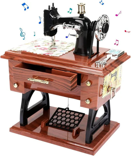 Mira Mini Sewing Machine Music Box | Retro Design, No Battery Required 0