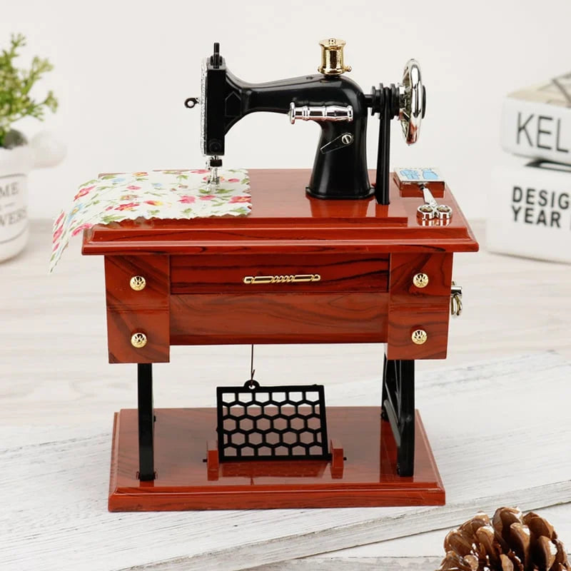 Mira Mini Sewing Machine Music Box | Retro Design, No Battery Required 2