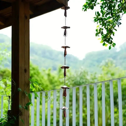 Mira Mushroom Rain Chain | Vintage Iron Gutter Replacement, Eco-Friendly 1