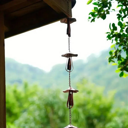 Mira Mushroom Rain Chain | Vintage Iron Gutter Replacement, Eco-Friendly 2