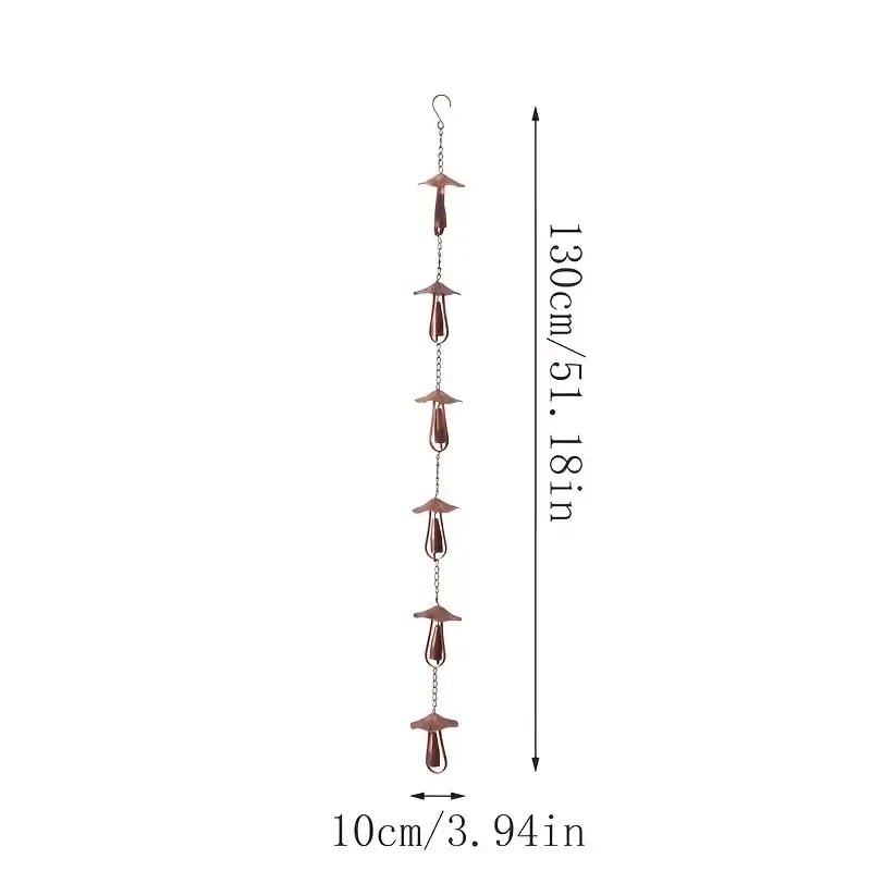 Mira Mushroom Rain Chain | Vintage Iron Gutter Replacement, Eco-Friendly 3