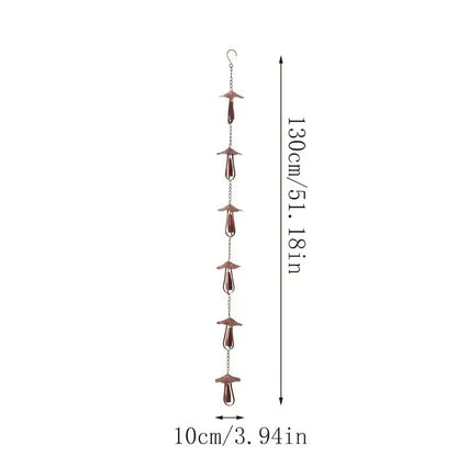 Mira Mushroom Rain Chain | Vintage Iron Gutter Replacement, Eco-Friendly 3