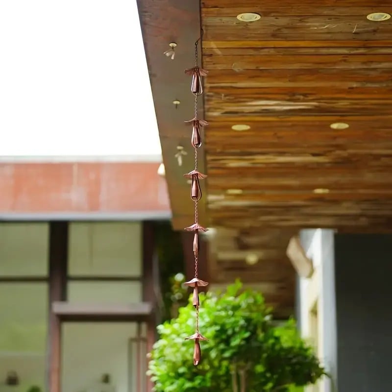 Mira Mushroom Rain Chain | Vintage Iron Gutter Replacement, Eco-Friendly 5