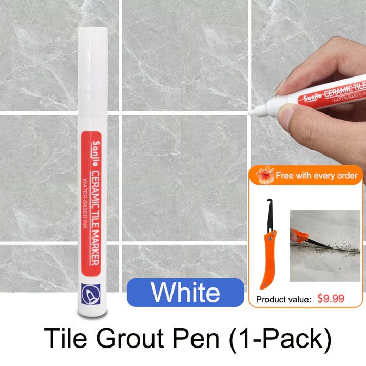 Mosaic Grout Pen | Waterproof, Mold-Resistant White Grout Marker 0