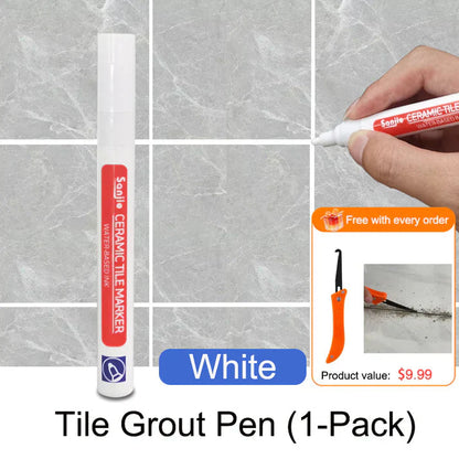 Mosaic Grout Pen | Waterproof, Mold-Resistant White Grout Marker 0