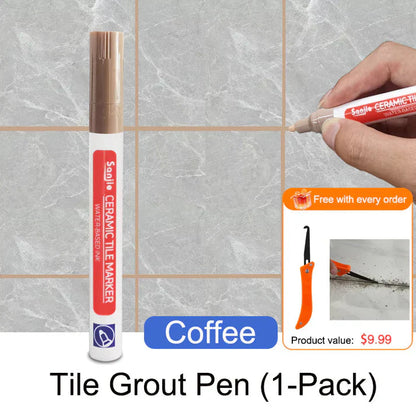 Mosaic Grout Pen | Waterproof, Mold-Resistant White Grout Marker 12