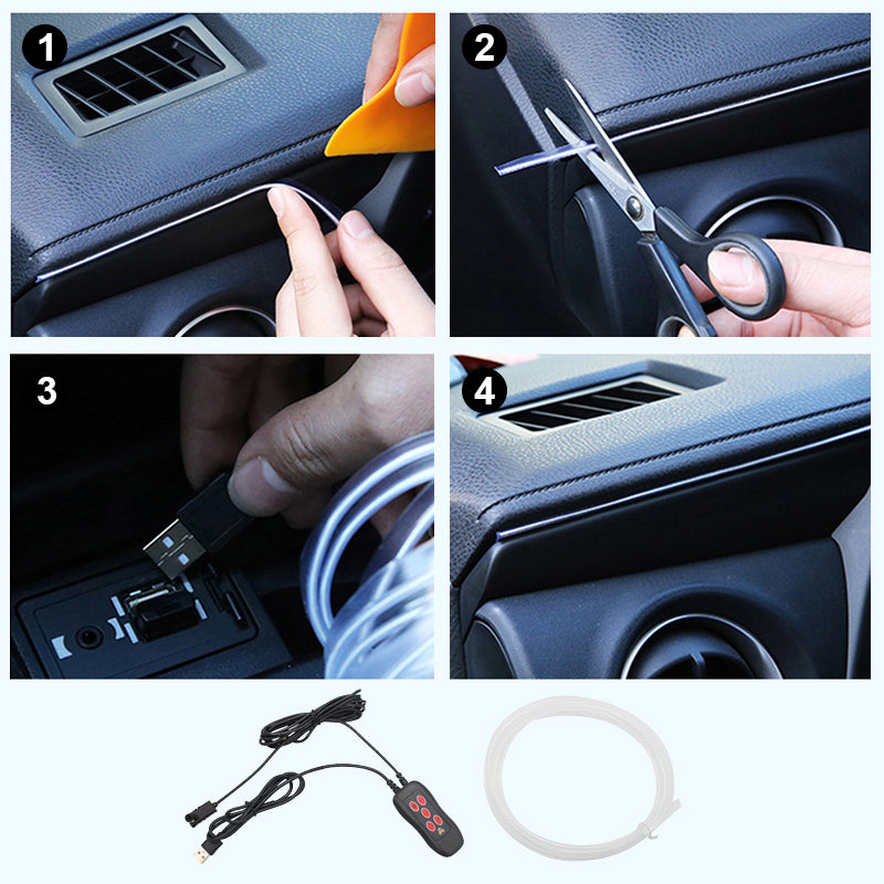 Nexa Car LED Light Strips | Music Sync, App Controlled, USB Powered 3
