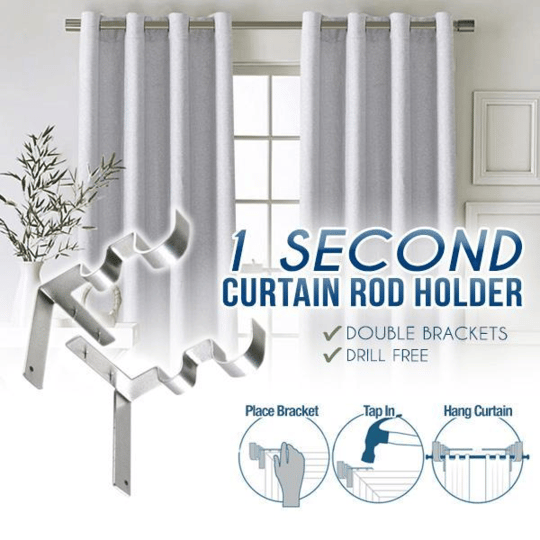 Nora Curtain Rod Brackets | No Drill, Heavy-Duty 0