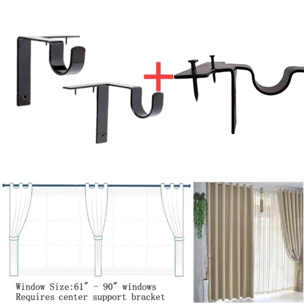 Nora Curtain Rod Brackets | No Drill, Heavy-Duty 4