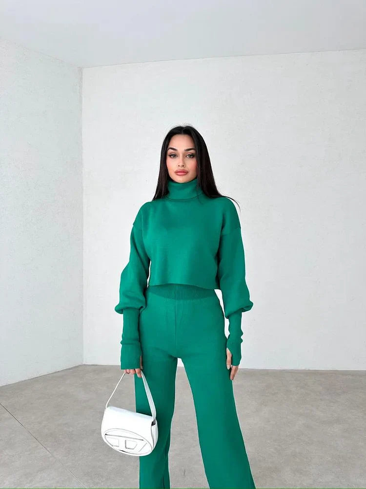 Novelle Knit Suit for Ladies | Knitted Turtleneck, Flexible and Stylish 1