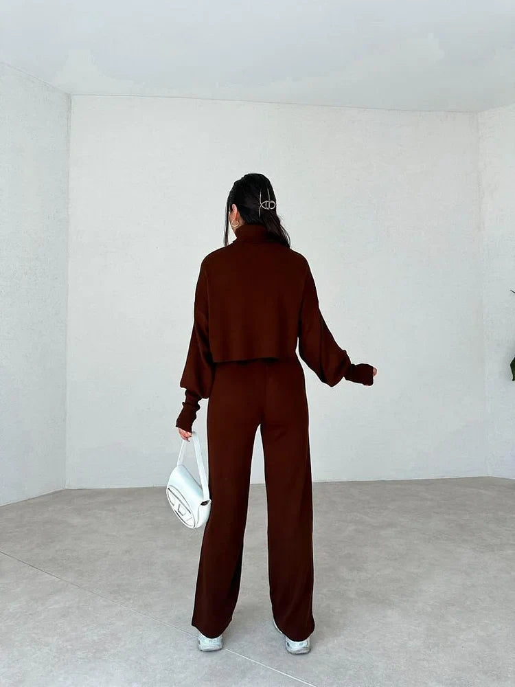 Novelle Knit Suit for Ladies | Knitted Turtleneck, Flexible and Stylish 7