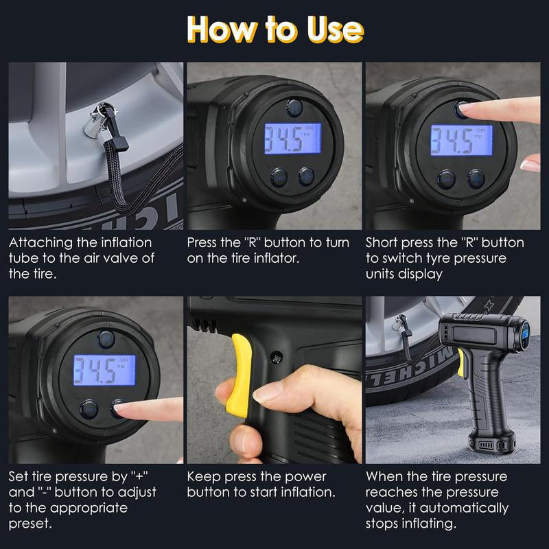 Pico Portable Air Compressor | Cordless, Digital Display, Fast Inflation 6
