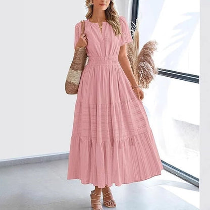 Plea Floral Maxi Dress | Flattering V-Neck, Soft Pleated Fabric 1