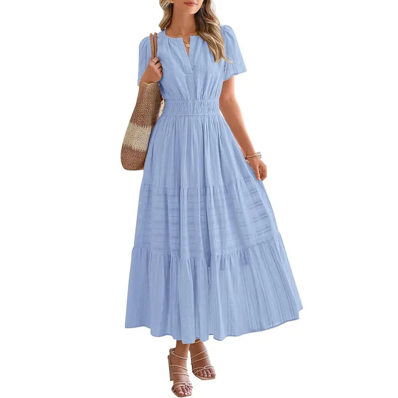 Plea Floral Maxi Dress | Flattering V-Neck, Soft Pleated Fabric 11