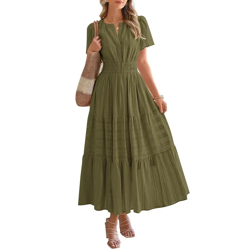 Plea Floral Maxi Dress | Flattering V-Neck, Soft Pleated Fabric 13