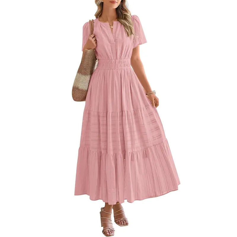 Plea Floral Maxi Dress | Flattering V-Neck, Soft Pleated Fabric 14