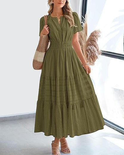 Plea Floral Maxi Dress | Flattering V-Neck, Soft Pleated Fabric 6
