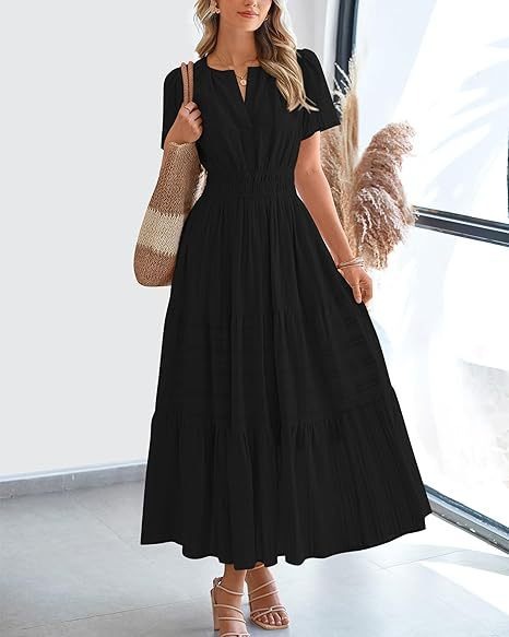 Plea Floral Maxi Dress | Flattering V-Neck, Soft Pleated Fabric 7