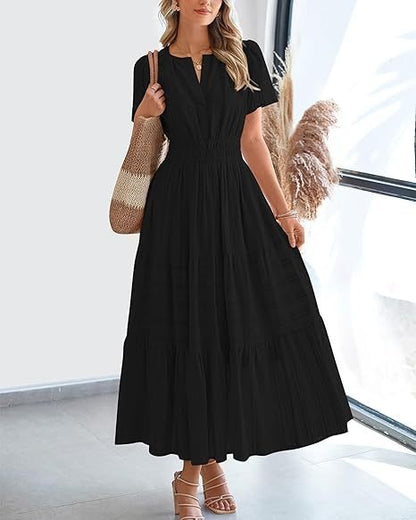 Plea Floral Maxi Dress | Flattering V-Neck, Soft Pleated Fabric 7