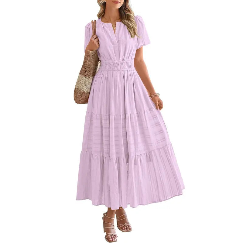 Plea Floral Maxi Dress | Flattering V-Neck, Soft Pleated Fabric 9