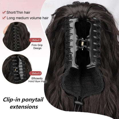 Ponytail Bliss Hair Extensions | Clip-On, 26 Inches Synthetic Fiber 1