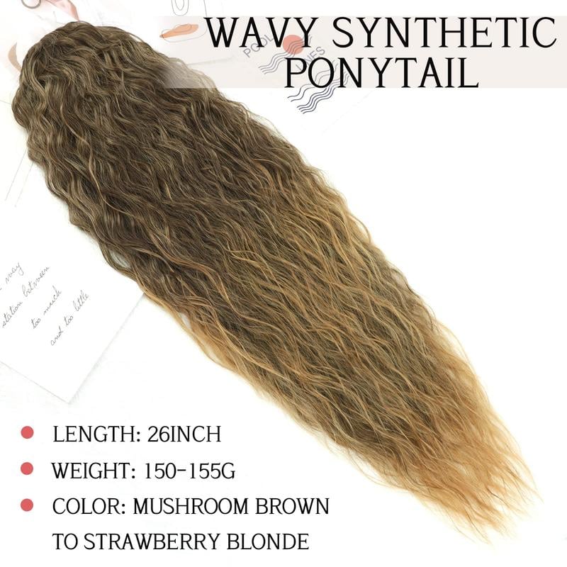 Ponytail Bliss Hair Extensions | Clip-On, 26 Inches Synthetic Fiber 4