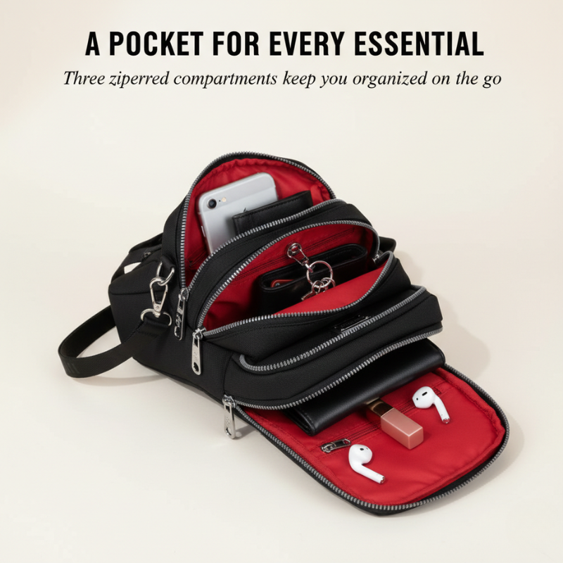 Porteva Crossbody Bag | Waterproof, Multi-Pocket Design for Women 4