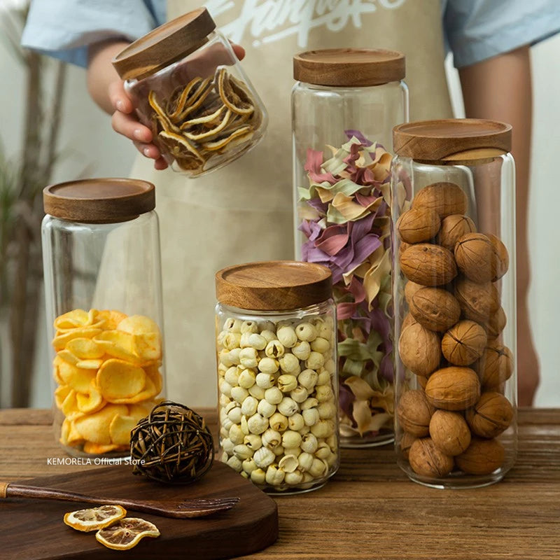 Pura Seal Canister | Airtight Glass with Wooden Lid 1