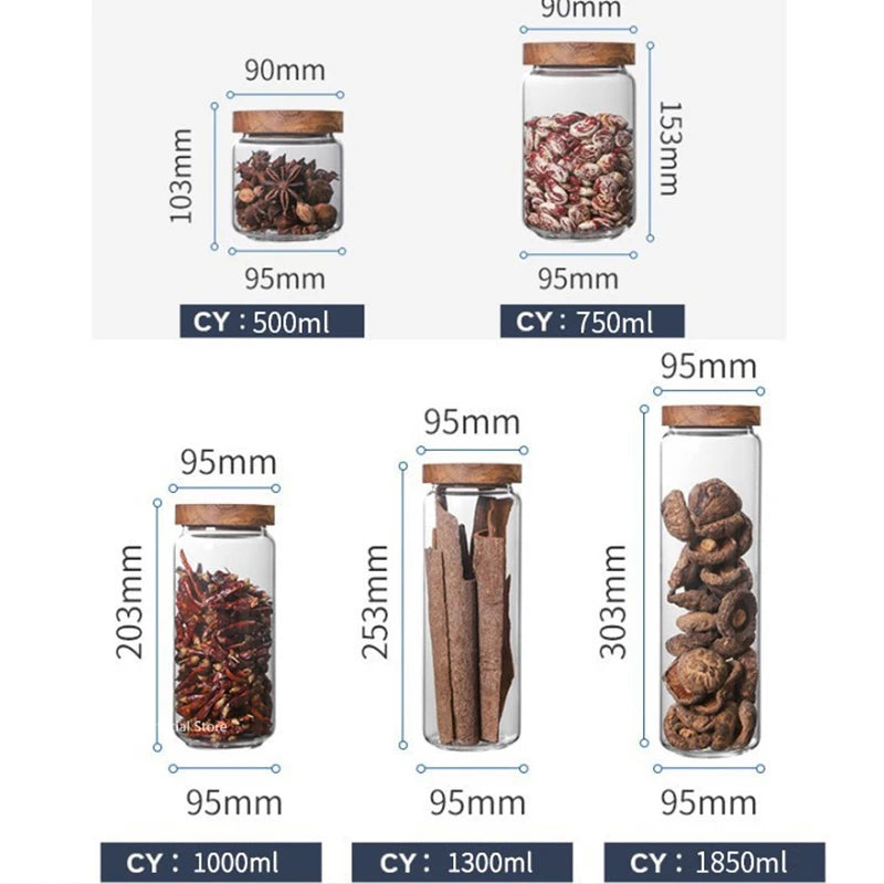 Pura Seal Canister | Airtight Glass with Wooden Lid 6