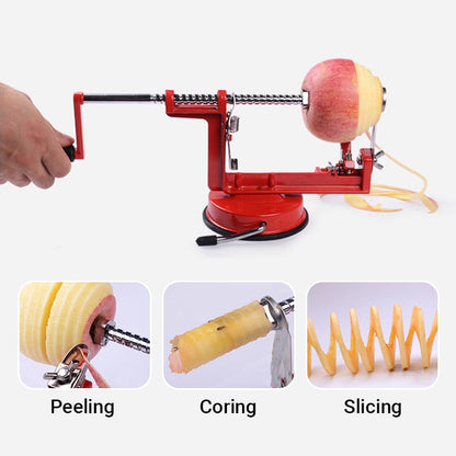 Ravi Hand Crank Peeler | 3-in-1 Peeling, Coring, Slicing Tool 3