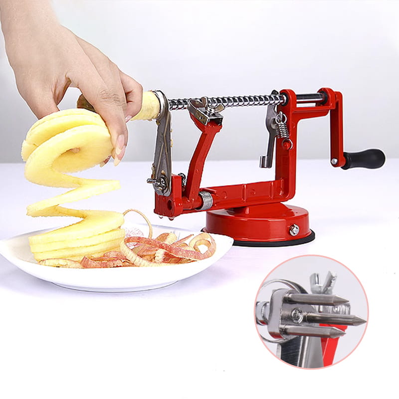 Ravi Hand Crank Peeler | 3-in-1 Peeling, Coring, Slicing Tool 4