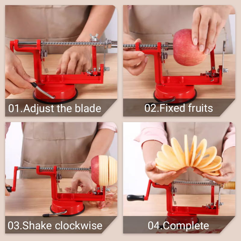 Ravi Hand Crank Peeler | 3-in-1 Peeling, Coring, Slicing Tool 6