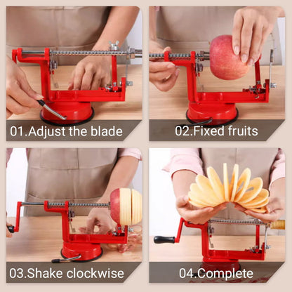 Ravi Hand Crank Peeler | 3-in-1 Peeling, Coring, Slicing Tool 6