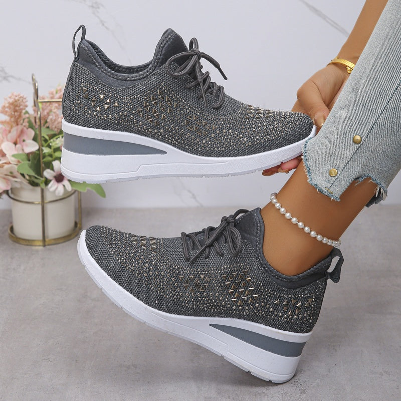 Rhea Mesh Sneakers | Rhinestone-Embellished, Breathable Comfort 0
