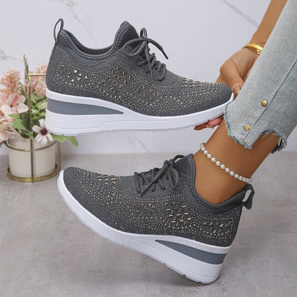 Rhea Mesh Sneakers | Rhinestone-Embellished, Breathable Comfort 0