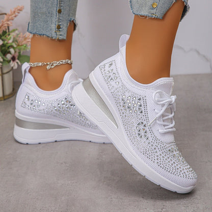 Rhea Mesh Sneakers | Rhinestone-Embellished, Breathable Comfort 1